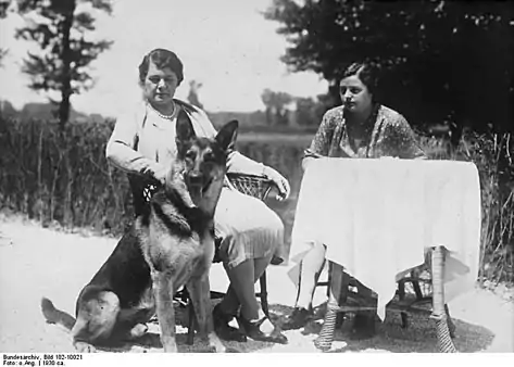 The Duchess and one of her daughters, 1930.