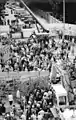 Demolition of the Berlin Wall at the corner of Bernauer Straße and Ackerstraße in 1990