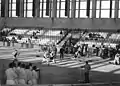 Inside the Dynamo-Sporthalle during an Athletics Festival in 1958.