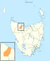 Map showing Burnie City LGA in Tasmania