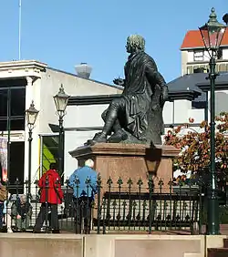 Statue of Robert Burns in The Octagon, Dunedin, New Zealand