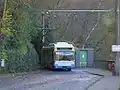 Once the turning is finished, the trolley poles are raised back to the wires