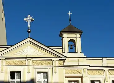 Detail on the top of the facade