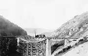 The Zlaști valley viaduct after completion (September 1900)