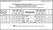 The English replica of the original Hungarian timetable