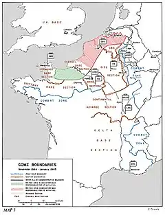 Map showing the COMZ boundaries