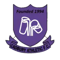 The club badge (also the logo of Cadbury's)