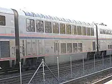 Floor to ceiling curved windows on a railcar