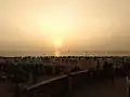 Crowded Calangute Beach in an evening