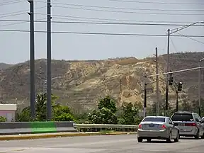 Western terminus of PR-163 at PR-500 junction in Barrio Canas Urbano, looking west