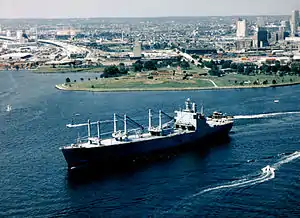 GTS Admiral W. M. Callaghan (T-AKR-1001), an O-class, gas turbine powered roll-on/roll-off cargo ship