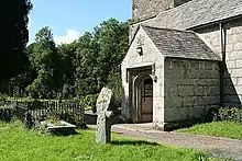 Fig. c4: a Cornish cross in the churchyard at Lanteglos; it was found in a blacksmith's shop at Valley Truckle