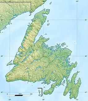 Map showing the location of Mistaken Point Ecological Reserve