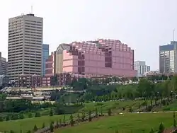 Canada Place Building, in Edmonton, Alberta, Canada (1988) a post-modernist style government office building.