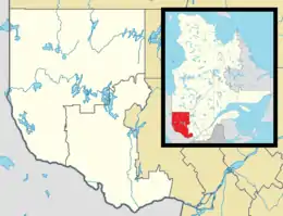 Clerval is located in Western Quebec