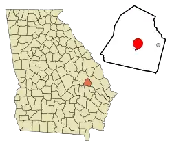 Location in Candler County and the state of Georgia