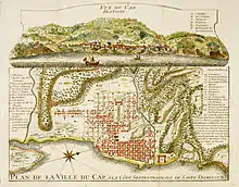 Engraving of Cap-Français in 1728