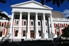 Main article: Houses of Parliament, Cape Town The Garden and Avenue are of such an age that even buildings that must be regarded as encroaching on them have achieved historical importance. The Houses of Parliament at the lower end of the Avenue were completed in 1885. The building was to serve for tw Architectural style: NEO CLASSICAL ELEMENTS. Type of site: Government Current use: Parliament.