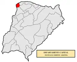 location of Capital Department in Corrientes Province