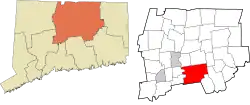 Glastonbury's location within the Capitol Planning Region and the state of Connecticut