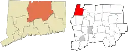 Granby's location within the Capitol Planning Region and the state of Connecticut