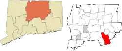 Hebron's location within the Capitol Planning Region and the state of Connecticut