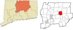 Vernon's location within the Capitol Planning Region and the state of Connecticut