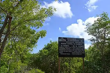 State forest sign by the DRNA.