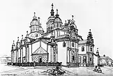 drawing by Mazer of the cathedral