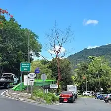 Puerto Rico Highway 156 at its junction with Puerto Rico Highway 167 and Puerto Rico Highway 7167 in Doña Elena