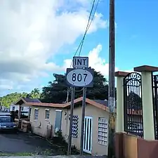 PR-805 east approaching PR-807 intersection in Negros barrio