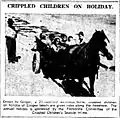 The disabled children who used to be entertained by the orphans at Seaside House, Coogee were taken on carriage rides as a day out.