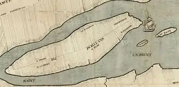 Map of the government of Quebec drawn in 1709 by Gédéon de Catalogne