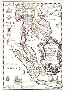 1686 Map of the Kingdom of Siam