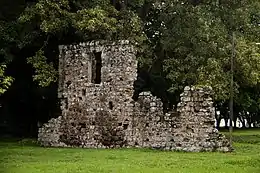  Ruins with trees in the background