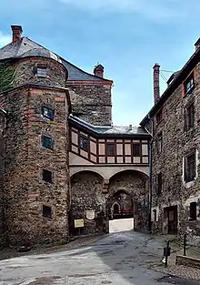 Mylau Castle inner courtyard