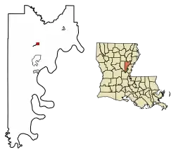 Location of Harrisonburg in Catahoula Parish, Louisiana.