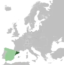 Location of the Catalan State within Europe.