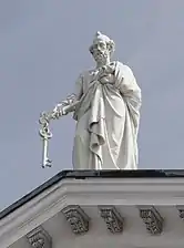 Statue of Saint Peter by Hermann Schievelbein at the roof of Helsinki Cathedral