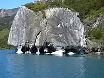 Weathered marble anticline at General Carrera Lake, Chile