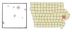 Location of Clarence, Iowa