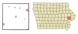 Location of Lowden, Iowa