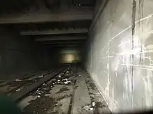 Interior view of the subway portal at Washington street (2018)