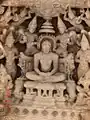 Tirthankar sculpture on the ceiling, Panchakuta Basadi, Kambadahalli