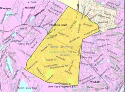 Census Bureau map of Franklin Lakes, New Jersey