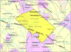 Census Bureau map of Franklin Township, Gloucester County, New Jersey