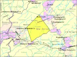 Census Bureau map of Franklin Township, Warren County, New Jersey