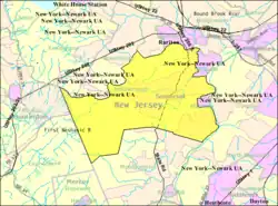 Census Bureau map of Hillsborough Township, New Jersey