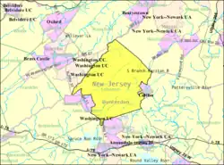 Census Bureau map of Lebanon Township, New Jersey