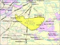 Census Bureau map of Springfield Township, Burlington County, New Jersey